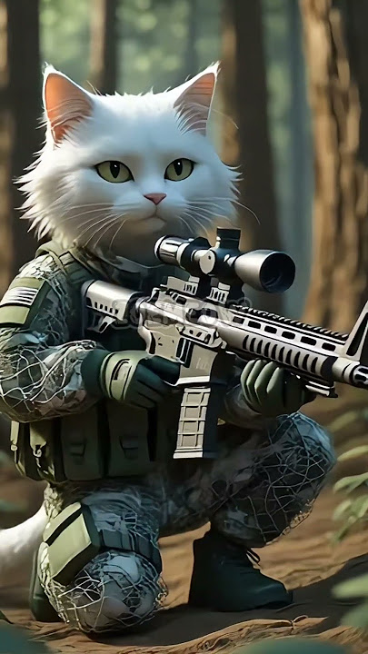 Sniper Cat in Action ‼️ Tactical Mission #cuteanimals #catlover #catadventures #ai