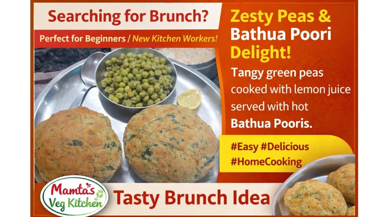  Searching for Brunch? Try Bathua Poori with Tangy Green Peas | Beginner Friendly Recipe