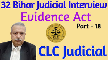 32 Bihar Judicial Mock Interview | Evidence Act | Part 18 | CLC Judicial