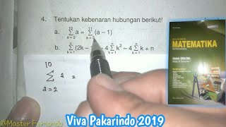 Kunci jawaban viva pakarindo 2019notasi sigma adalah simbol untuk
menjumlahkan sejumlah bilangan terurut yang mengikuti suatu pola dan
aturan tertentu. mater...