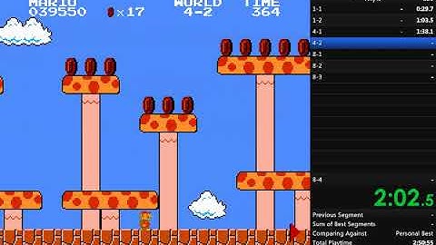 Super Mario Bros. any% speedrun (Segmented) in 5:01.4