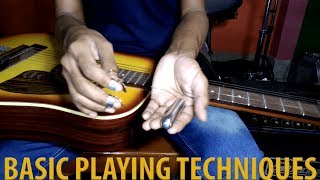 Hawaiian Guitar Tutorial-BASIC PLAYING TECHNIQUES | The Indian Hawaiian Guitarist | For Beginners chords