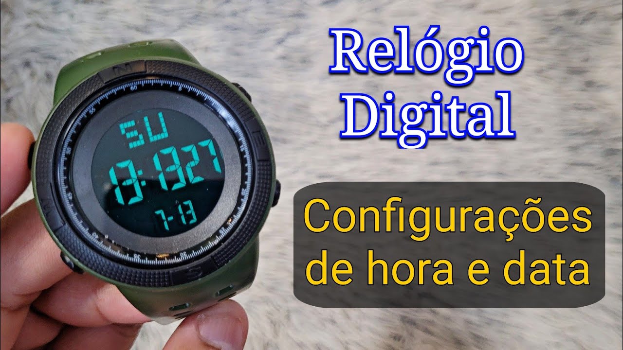 Como Ajustar / Acertar a Hora 🕑 e a Data 📅 do Relógio Digital LED Sport ...