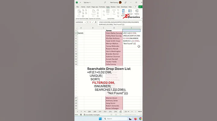 Searchable Drop Down List in Excel - Excel Tip and Tricks