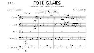 [Score] Jonathan Shin - Folk Games (2020) for string orchestra @AndewMole