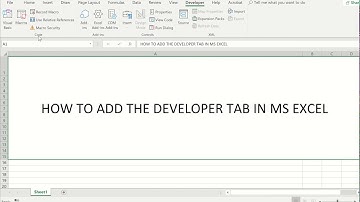 Adding The Developer Tab In Microsoft Excel