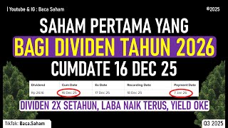 The First Stock to Pay Dividends in 2026! Cum Date: December 16, 2025! Dividends Doubled, Profits...