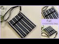 フラットクロスボディバッグ作り方How to make flat cross body bag , easy sewing tutorial, diy, handmade