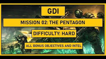 C&C 3: Tiberium Wars - GDI - Mission 02: The Pentagon - Hard - All bonuses and intel