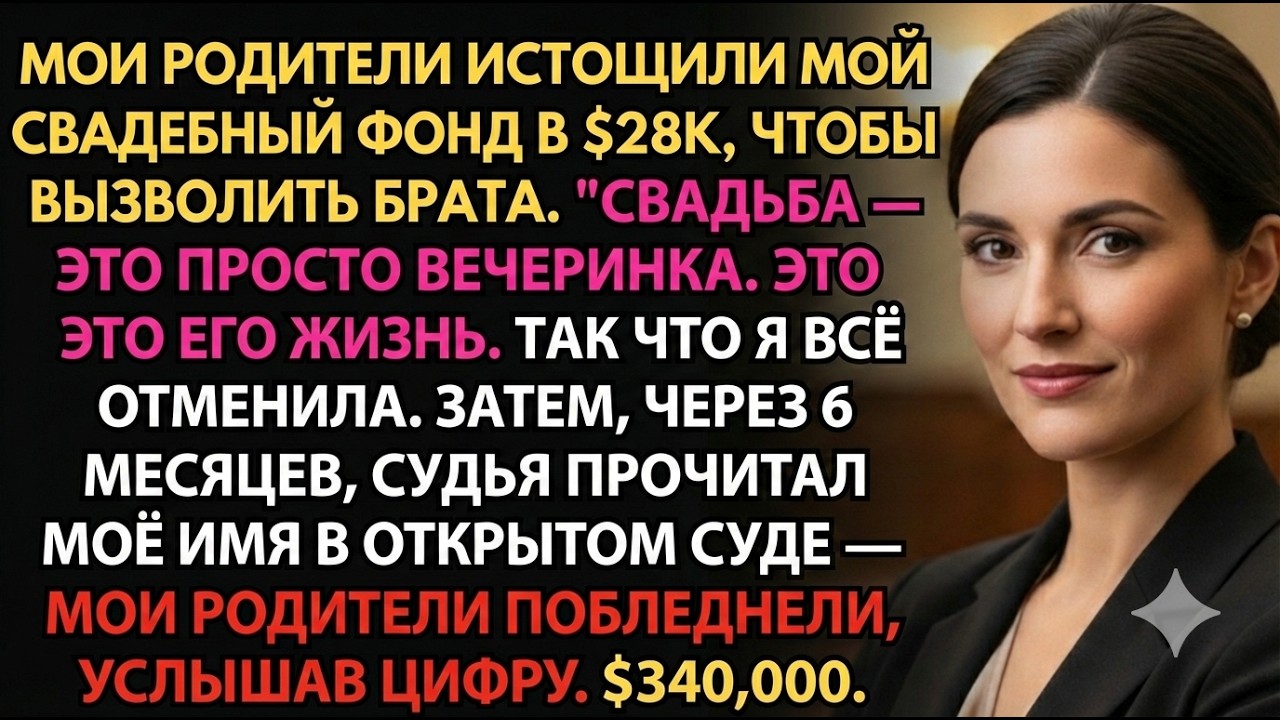 Мои родители отменили свадьбу, чтобы внести залог за брата—судья назвал моё имя