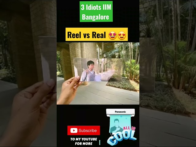 3 idiots IIM Bangalore Reel vs Real 🥰😍🤩 -Aamir Khan - Sharman Joshi - Madhavan #shorts #shortsfeed class=