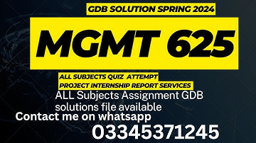 mgmt625 GDb solution Spring 2024