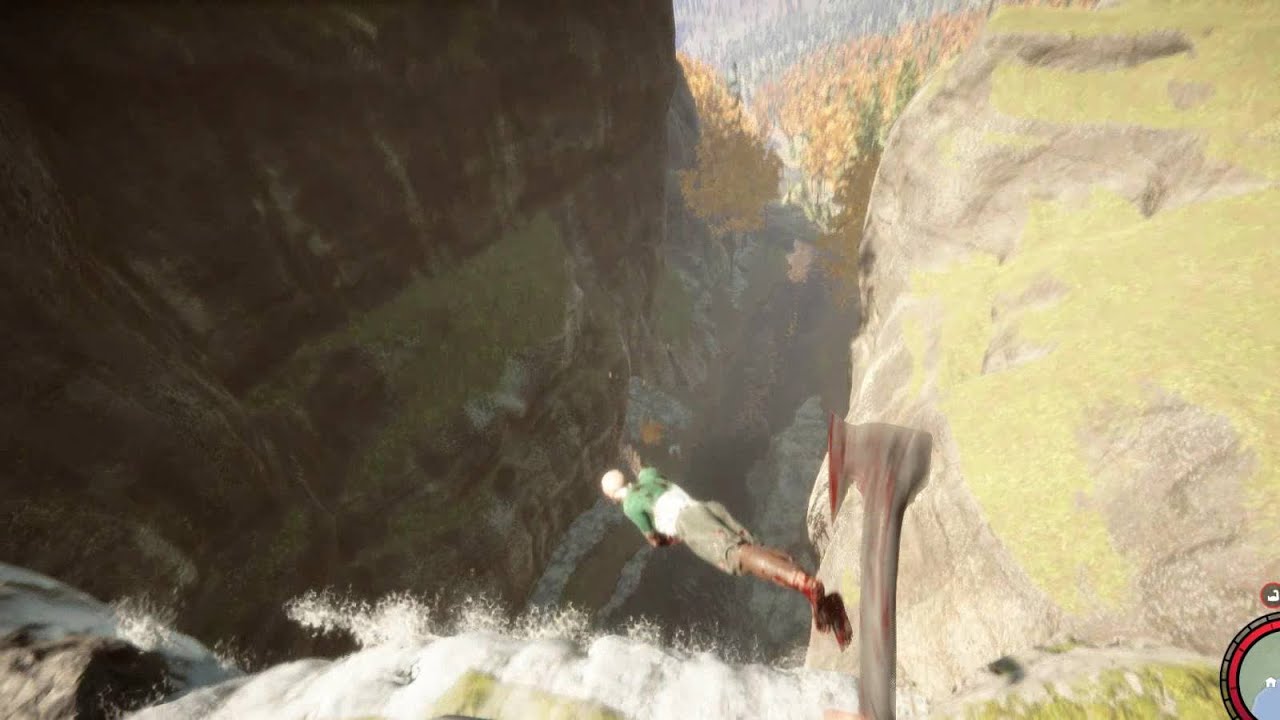 sons of the forest +funny moments+ i threw him of a waterfall then shot ...