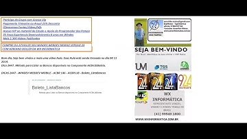DICAS 2447 WINDEV WEBDEV MOBILE ACBR 146 ACBR LIB Boleto ListaBancos