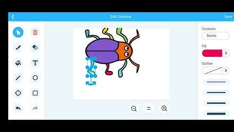 Beetle game using scratch language in mBlock app