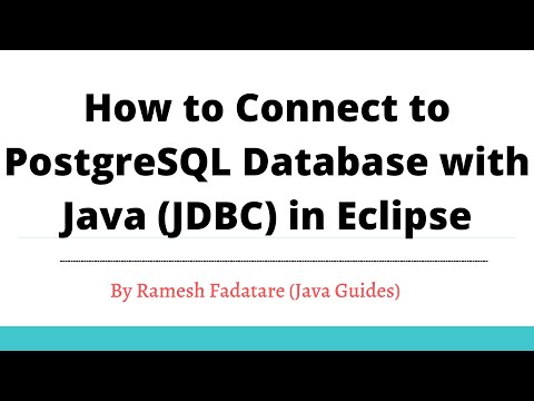 How to Connect to PostgreSQL Database with Java (JDBC) in Eclipse