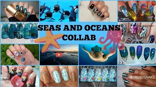Youtubers nail art stamping weekly collabs | sea and ocean nails