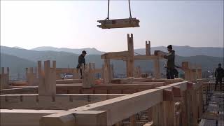 My Korean Style House.(EP5) - Assemble the wooden structure(2).