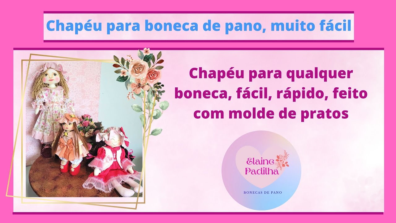 Chapéu de boneca de pano muito fácil