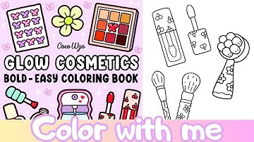 Color with me | ASMR | Glow cosmetics by Coco Wyo | Adultcoloring| Relaxing marker sounds