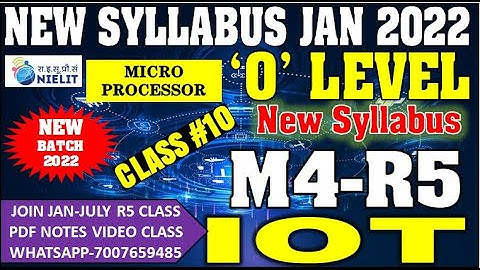 O Level M4-R5 Jan 2022 Batch Live Class 10 || MICROPROCESSOR || O level notes Hindi Free Classes 10