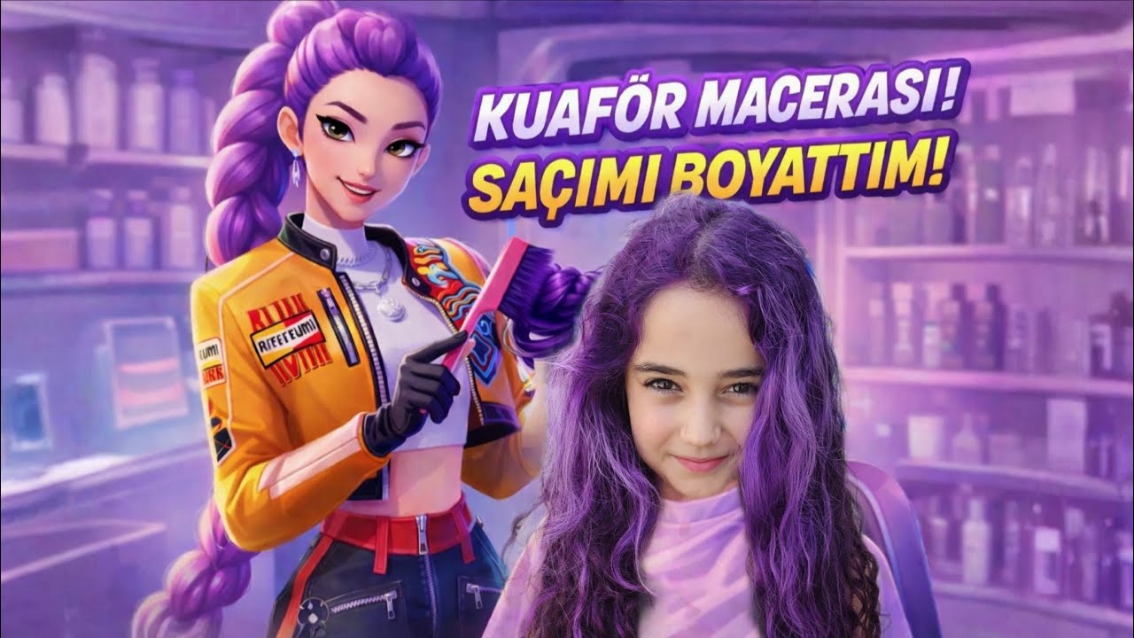 NİSA RUMİ OLMAK İSTEDİ !! K POP RUMİ GİBİ SAÇINI MOR A BOYATTI !! 