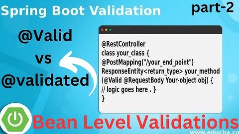 Valid vs Validated In Spring Validations |Bean validations in Spring Boot | Spring Boot Validations
