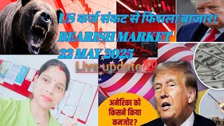 US कर्ज संकट से फिसला बाजार।Stock Market update! Defence stocks gaining! Liveupdate #Stockmarket