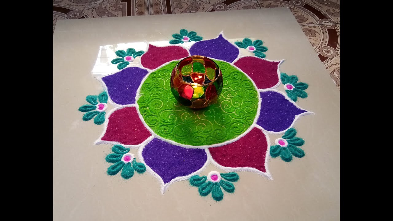 Beautiful rangoli for Diwali - YouTube