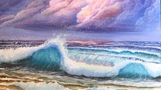 beach painting waves