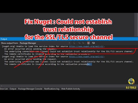 Fix Nuget: Could not establish trust relationship for the SSL/TLS secure channel