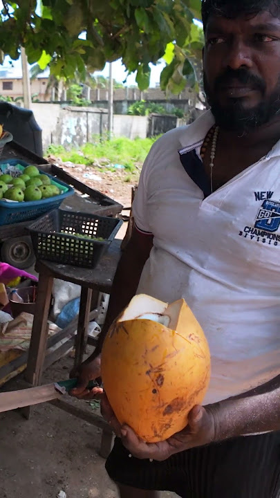 $0.60 King Coconut in Jaffna | Cutting Skills!