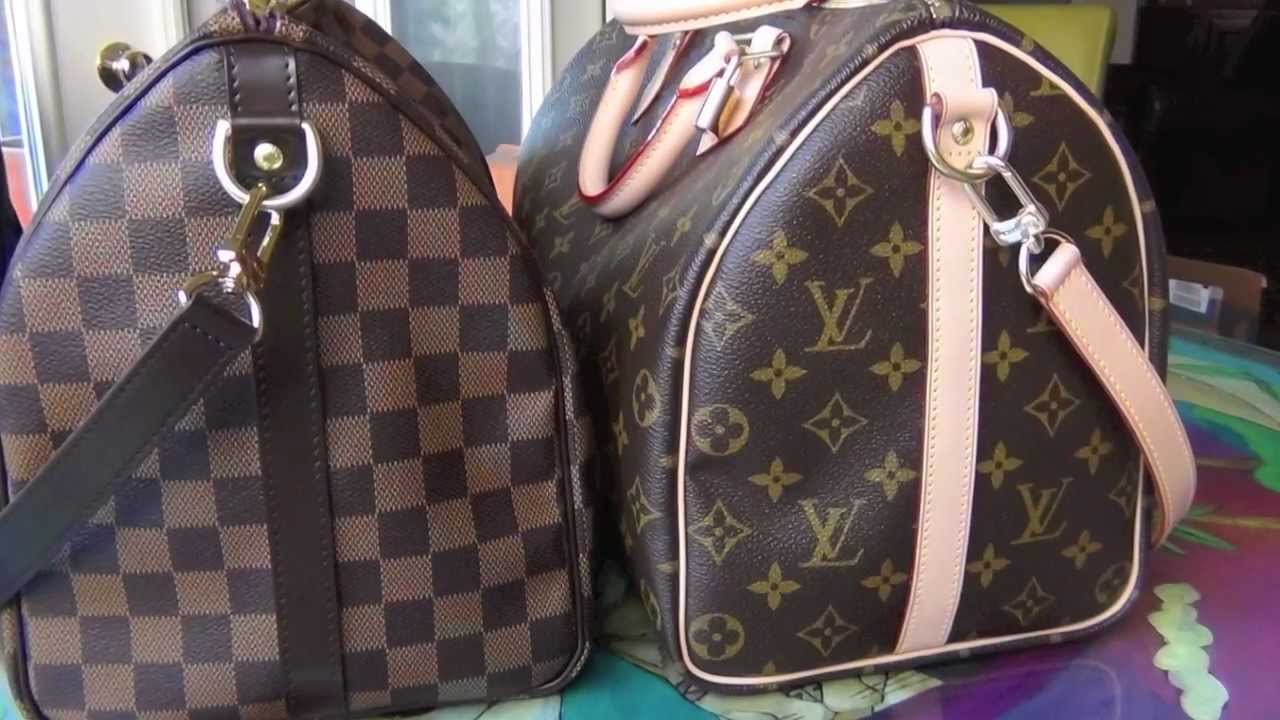 Louis Vuitton Speedy Bandouliere Damier Ebene vs Monogram - YouTube