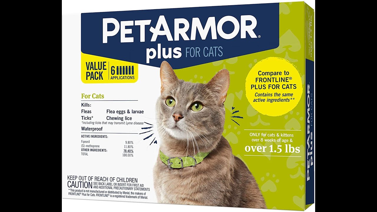 PetArmor Plus Flea &amp; Tick Prevention for Cats with Fipronil, Waterproof ...
