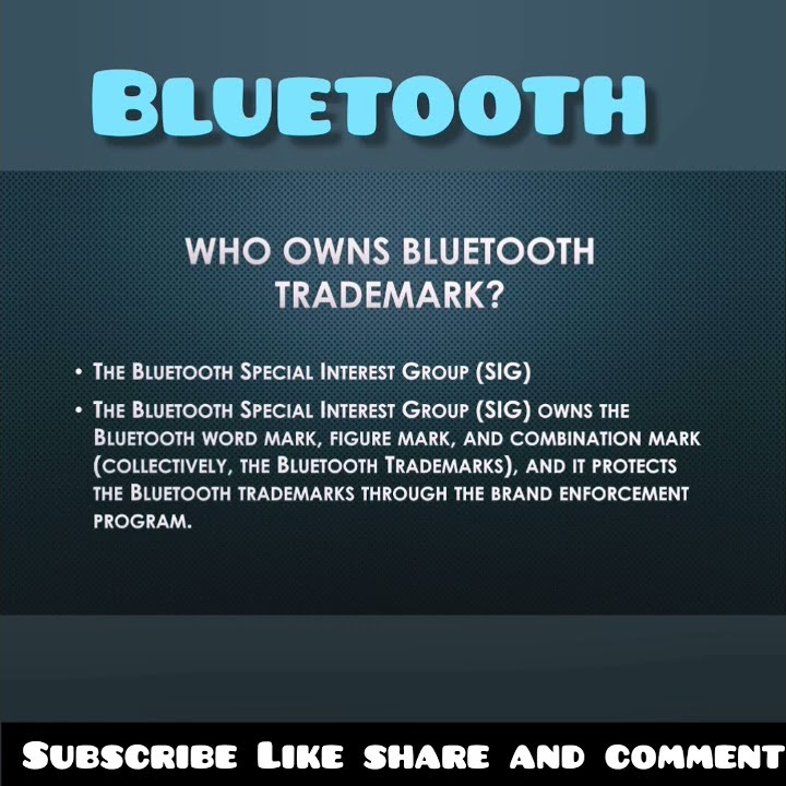 Bluetoothtrademark Who Owns A Bluetooth Trademark? YouTube 