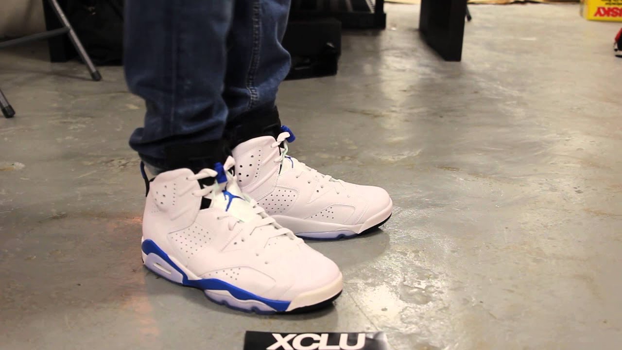 jordan 6 sport blue on feet