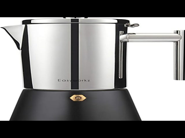 Easyworkz Diego Stovetop Espresso Maker Stainless Steel Italian Coffee Machine Maker 4cup 6.8 oz Induction Moka Pot