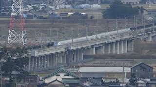 宮野運動公園の丘から見える北陸新幹線　2019 12 08