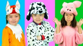 Children with animals costumes wrong head funny story