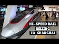 HIGH SPEED BULLET TRAIN Beijing to Shanghai: An amazing ride at 350 kmh. I try a shake test on board