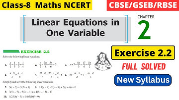Class 8 Maths Chapter 2 Linear Equations in One Variable Exercise 2.2 Full  Solved
