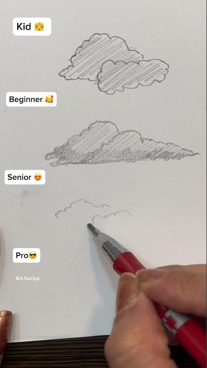 Cloud drawing in different levels |pencil drawing