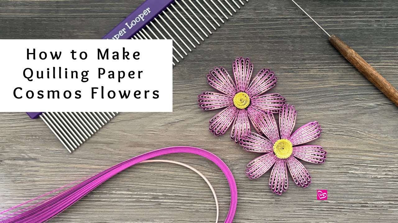 Как сделать цветы космоса из бумаги для квиллинга | Квиллинг для начинающих