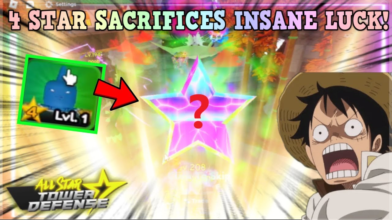 [NEW CODE]✨I GOT INSANE LUCK TWICE SACRIFICING ONLY 4 STARS ALL STAR TOWER DEFENSE TD ROBLOX