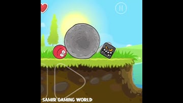 Red Ball 4 Red push Square in water and big stone