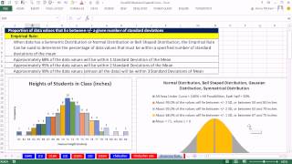 Excel 2013 Statistical Analysis #22: Z-Score = # of Standard Deviations, Chebshev’s &Empirical Rule