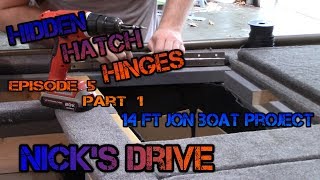 Installing Hidden Hinges on Jon boat Hatches (Carpet Update) (Episode 5 14 ft Jon Boat Project)