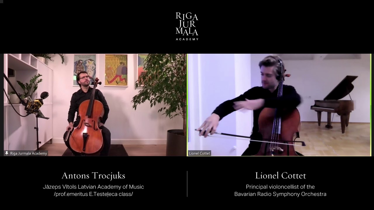 Live cello masterclass with Lionel Cottet & student Antons Trocjuks / RJAcademy 2020/21