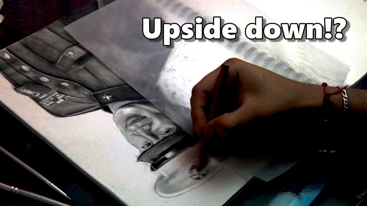 Art Challenge Realistic Drawing UPSIDE DOWN!! YouTube