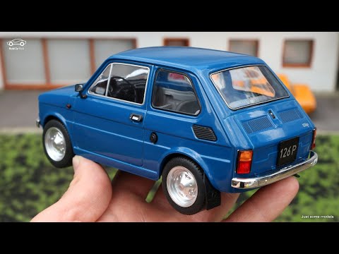 1:18 Fiat 126p (Polski) 1972, dark blue - Model-Car Group [Unboxing]